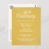 50e trouwjubileum groot lettertype goud briefkaart (Voorkant / Achterkant)