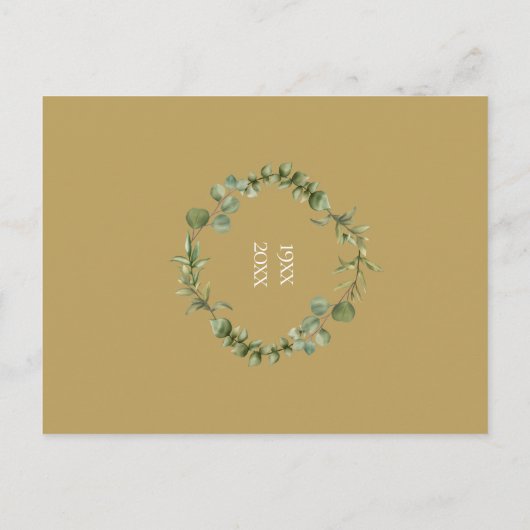 50e trouwjubileum Save the Date-sierkrans Briefkaart (Achterkant)