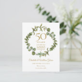 50e trouwjubileum Save the Date-sierkrans Briefkaart (Staand voorkant)