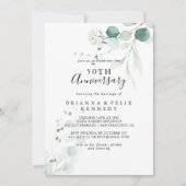 50e trouwjubileum Summer Green Eucalyptus Kaart (Voorkant)