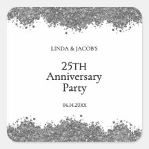 50e trouwjubileum Zilveren nep glitters 