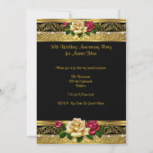 50e trouwjubileumfeest roze gouden foto 3 kaart (Achterkant)