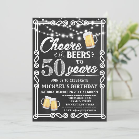 50e uitnodiging ter gelegenheid van de geboorte |  (Staand voorkant)