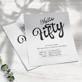 50e uitnodiging van 50e verjaardag in het zwart-wi flyer