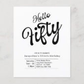 50e uitnodiging van 50e verjaardag in het zwart-wi flyer (Voorkant)