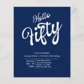 50e uitnodiging van de 50e verjaardag van de blauw flyer (Voorkant)