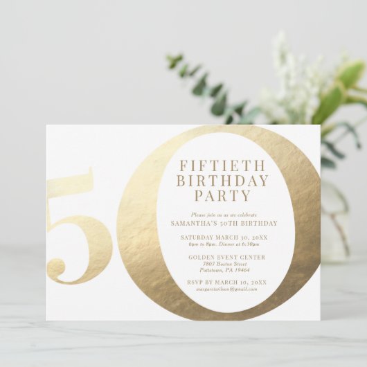 50e uitnodiging van de Birthday Party (Staand voorkant)