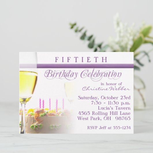 50e uitnodiging van de Birthday Party (Staand voorkant)