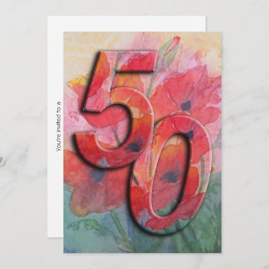 50e uitnodiging van de Birthday Party (Voorkant / Achterkant)