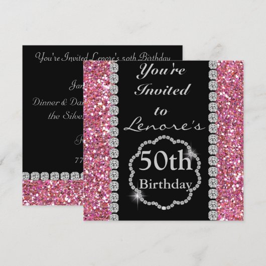 50e uitnodiging van de Birthday Party (Voorkant / Achterkant)