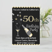 50e uitnodiging van de Birthday Party (Staand voorkant)