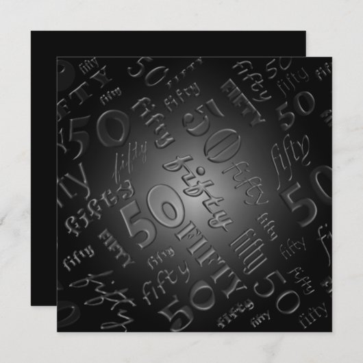 50e uitnodiging van de Birthday Party (Voorkant / Achterkant)