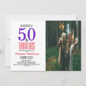 50e uitnodiging van de Birthday Party (Voorkant)