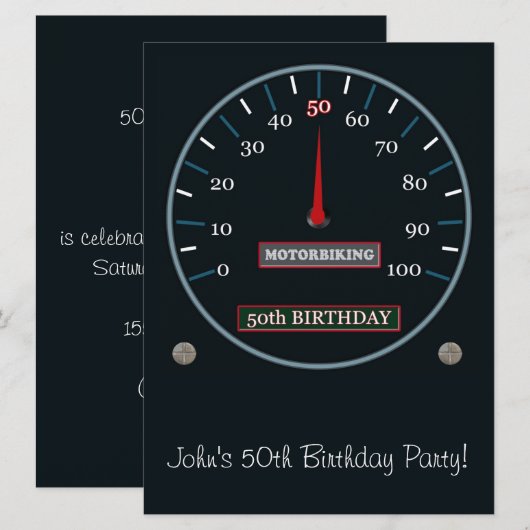 50e uitnodiging van de Birthday Party (Voorkant / Achterkant)