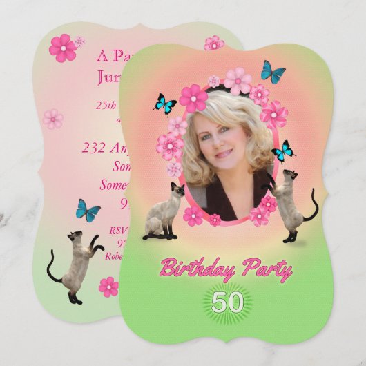 50e uitnodiging van de Birthday Party (Voorkant / Achterkant)