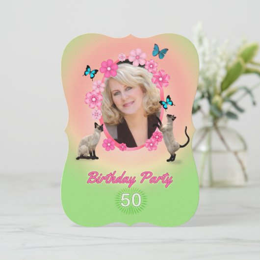 50e uitnodiging van de Birthday Party (Staand voorkant)