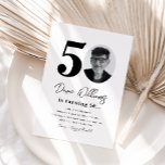 50e uitnodiging van de Birthday Party | 50e verjaa<br><div class="desc">Minimalistisch 50e foto-uitnodiging op zaterdag. Klaar om door u gepersonaliseerd te worden!</div>