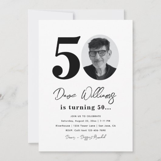 50e uitnodiging van de Birthday Party | 50e verjaa (Voorkant)