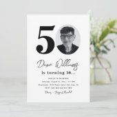 50e uitnodiging van de Birthday Party | 50e verjaa (Staand voorkant)