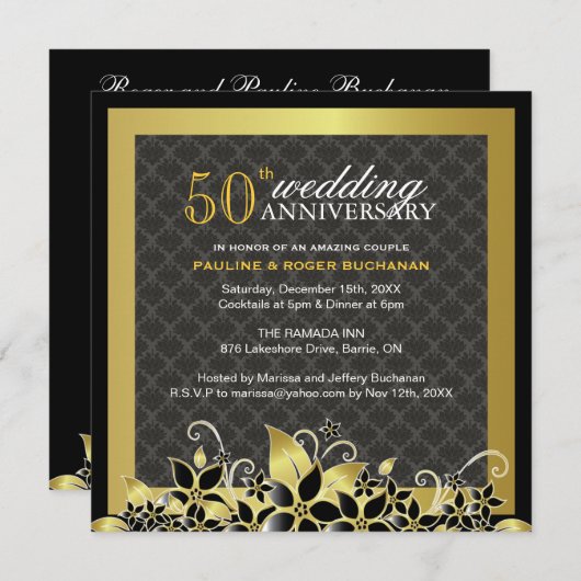 50e uitnodiging van de Partij van de Jubileum (Voorkant / Achterkant)