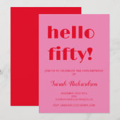 50e uitnodiging van de verjaardag (Voorkant / Achterkant)