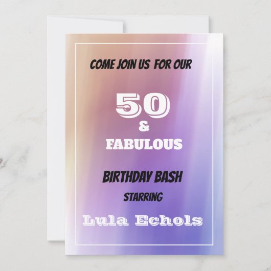 50e uitnodiging van de verjaardag (Voorkant)