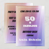 50e uitnodiging van de verjaardag (Voorkant / Achterkant)