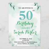 50e uitnodiging van de verjaardag (Voorkant / Achterkant)