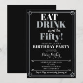 50e uitnodiging van de verjaardag (Voorkant / Achterkant)