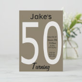 50e uitnodiging van de verjaardag (Staand voorkant)