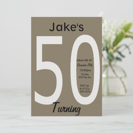 50e uitnodiging van de verjaardag (Staand voorkant)