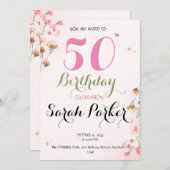 50e uitnodiging van de verjaardag (Voorkant / Achterkant)
