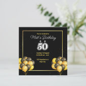 50e uitnodiging van de verjaardag (Staand voorkant)
