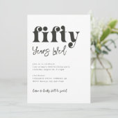 50e uitnodiging van de verjaardag | Foto 50e verja (Staand voorkant)