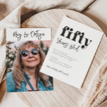 50e uitnodiging van de verjaardag | Foto 50e verja<br><div class="desc">50th Birthday Photo Invitation Ready to be personalized by you!</div>