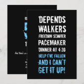 50e uitnodiging van het Oude Man van de Birthday (Voorkant / Achterkant)