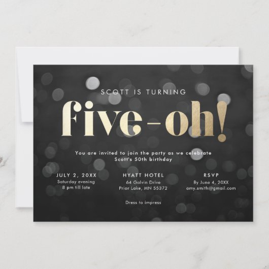 50e Uitnodiging Vijf-oh (Voorkant)