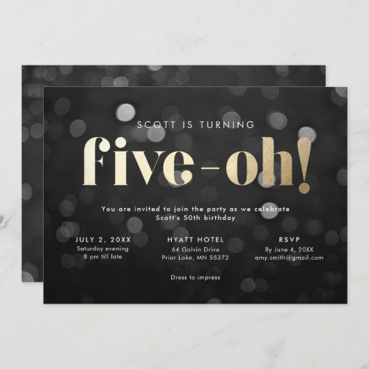 50e Uitnodiging Vijf-oh (Voorkant / Achterkant)