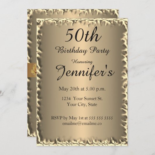 50e uitnodiging voor gouden feestdag (Voorkant / Achterkant)