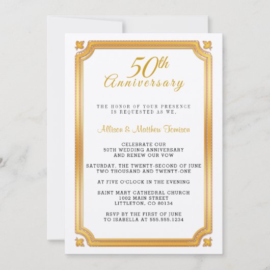 50e uitnodiging voor het Jubileum van het Golden W (Voorkant)