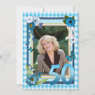 50e uitnodiging voor verjaardagsfeestje voor foto'