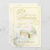 50e Uitnodigingen van de Golden Wedding Jubileum P (Voorkant / Achterkant)