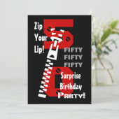 50e URPRISE Birthday Black Red White B471 Kaart (Staand voorkant)
