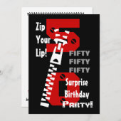 50e URPRISE Birthday Black Red White B471 Kaart (Voorkant / Achterkant)