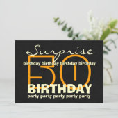 50e URPRISE Birthday Gold Black Crown Star V03 Kaart (Staand voorkant)
