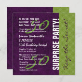 50e URPRISE Birthday Paars en Green Pattern Kaart (Voorkant / Achterkant)