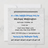 50e URPRISE Birthday Party Blue White V02 Kaart (Achterkant)