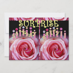 50e URPRISE Birthday Party Invitation Kaart