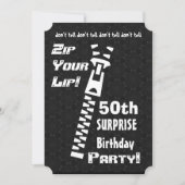 50e URPRISE Birthday Party Zip Your Lip v04 Kaart (Voorkant)