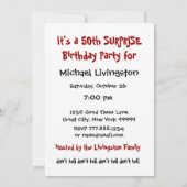 50e URPRISE Birthday Party Zip Your Lip W1456 Kaart (Achterkant)